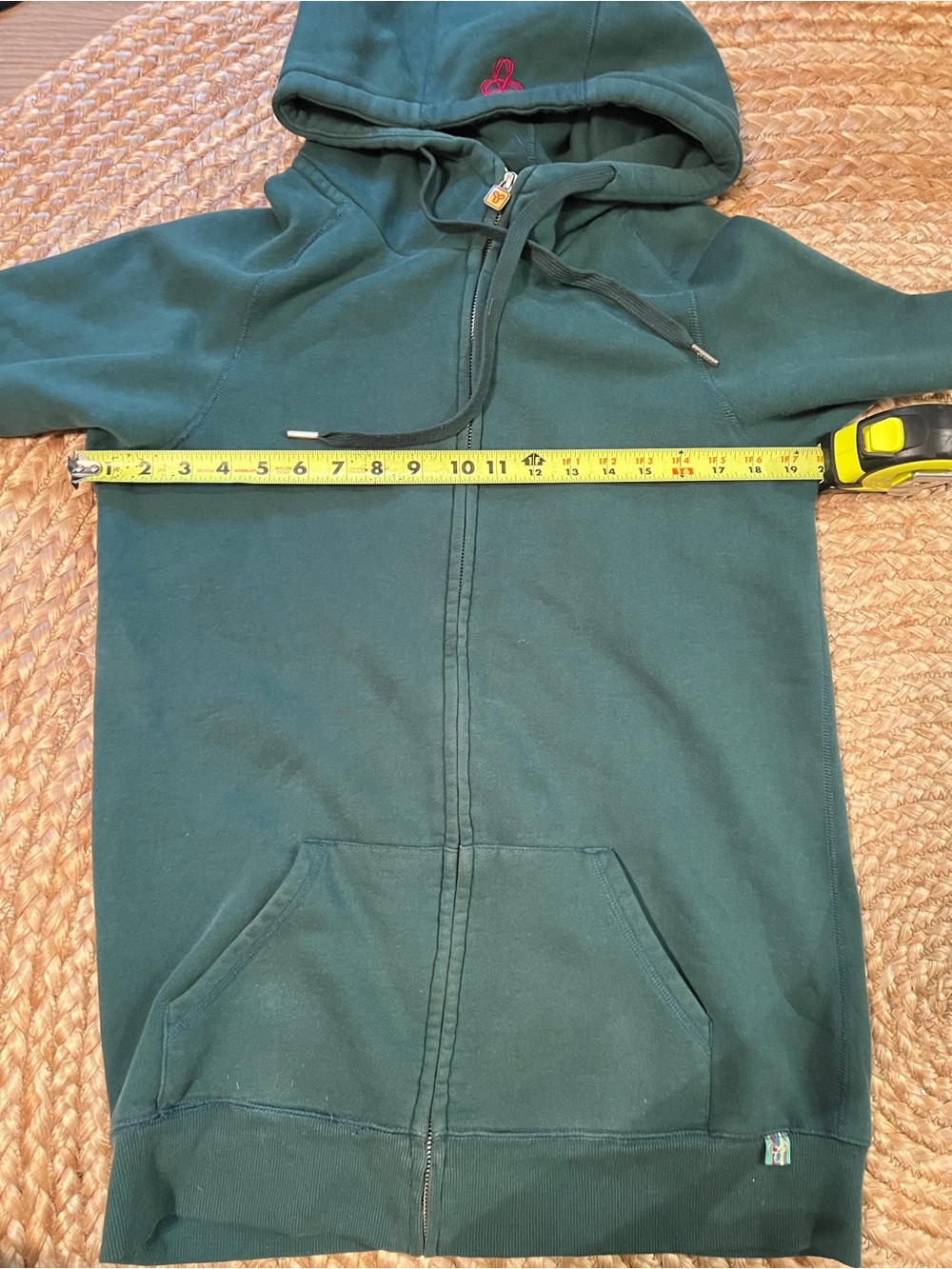 TNA Aritzia Teal Zip-Up Hoodie Women's Large Cozy Fleece Full Zip - Picture 8 of 9